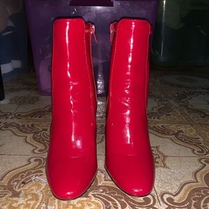 ALDO Red Patent Leather Booties